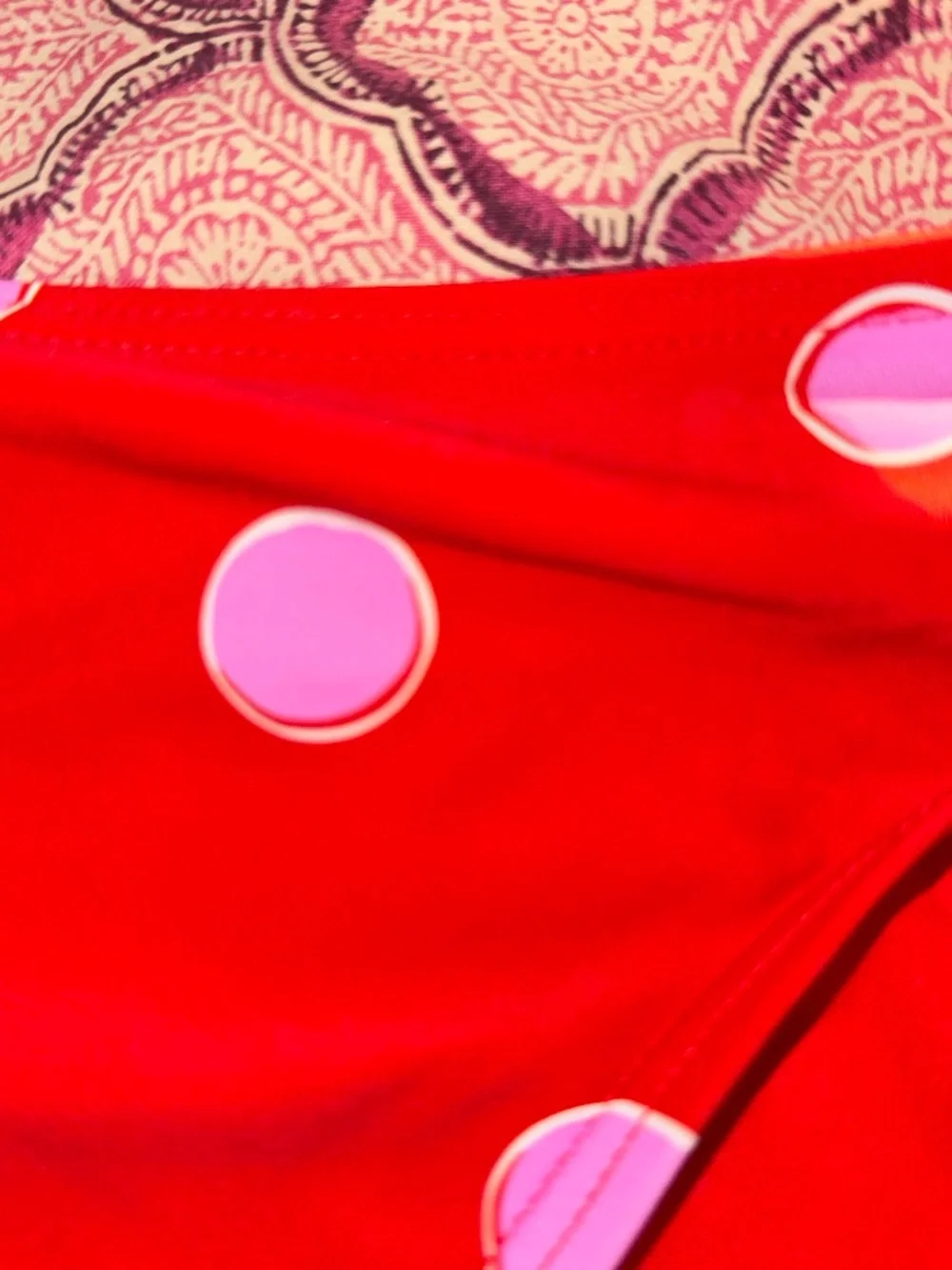 Kate Spade Small S bikini 2 piece swimsuit goji berry polka dot
